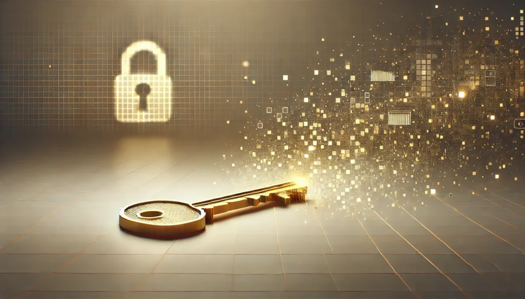 7 Lỗ Hổng Bảo Mật Crypto Phổ Biến & Cách Tránh DALL·E 2024 12 17 17.31.44 A minimal and clean feature image for a news blog about losing private keys in cryptocurrency. The image shows a golden or glowing digital key fading